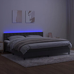 Acheter Sommier à lattes,Cadre à lattes de lit pour Adulte matelas et LED Gris foncé 200x200 cm -MN62665