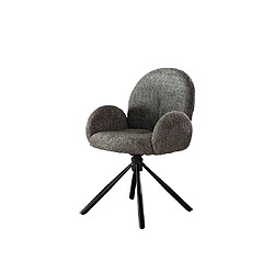 Acheter Lisa Design Narla - lot de deux fauteuils rotatifs - en tissu bouclette gris