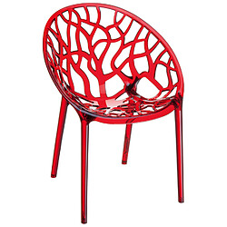 Alterego Chaise moderne 'GEO' rouge transparente en matière plastique