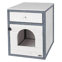 Kerbl Armoire à litière pour chat Ida 45x58x60 cm Blanc et bleu