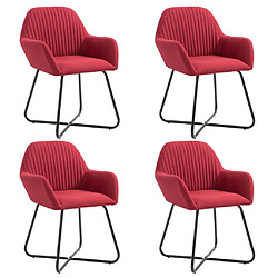 Decoshop26 Lot de 4 chaises de salle à manger cuisine moderne et confortable en tissu bordeaux rouge CDS021943