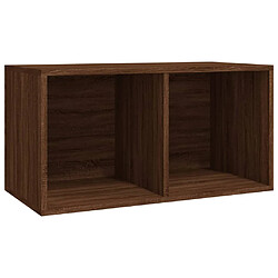 vidaXL Boîte de rangement de vinyles Chêne marron 71x34x36 cm