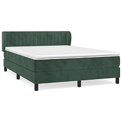 vidaXL Sommier à lattes de lit et matelas Vert foncé 140x200cm Velours