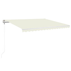 Maison Chic Auvent automatique | Store banne extérieur | Marquise avec capteur de vent et LED 400x350 cm Crème -MN30414