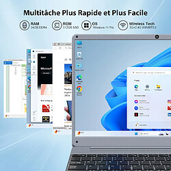 Avis VANWIN Ordinateur Portable Intel Core i3-5005U 24Go RAM 512Go SSD processeur Pc Portable 15,6 Pouces 1920*1080 IPS 2.4G/5G WiFi 7,6V/5000mAh Ouverture d'angle à 135°-AZERTY