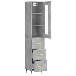 Acheter Maison Chic Buffet,Meuble de Rangement,commode pour salon,Cuisine Gris béton 34,5x34x180 cm Bois d'ingénierie -MN98810