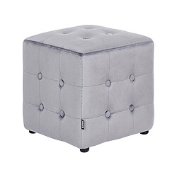 Beliani Pouf en velours 36 x 36 cm gris WISCONSIN 