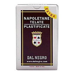 Dal Negro Napoletane 87 Extra 014016 Italian Regional Playing Cards Brown Case - Deck of 40 Cards [ Italian Import ] 