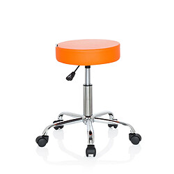 Tabouret / siège pivotant / siège technique OPERATOR II simili-cuir orange chrome hjh OFFICE