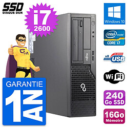 PC Fujitsu Esprimo E500 E85+ DT Intel i7-2600 RAM 16Go SSD 240Go Windows 10 Wifi - Occasion