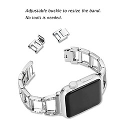 Acheter Wewoo Bracelet de montre en acier inoxydable coloré avec diamants pour Apple Watch séries 5 et 4 44 mm / 3 et 2 et 1 42 mm Argent