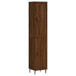 vidaXL Buffet haut Chêne marron 34,5x34x180 cm Bois d'ingénierie