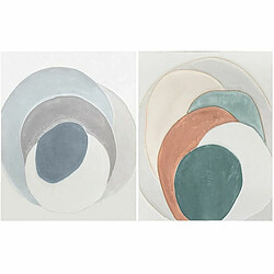 Cadre DKD Home Decor Moderne Cercles (80 x 3,7 x 100 cm) (2 Unités) 