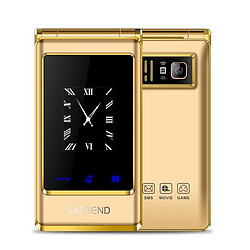 Yonis Téléphone Portable À Clapet Double Écran Téléphone Portable À Clapet Double Écran Clavier Large Batterie Longue Durée Gold YONIS