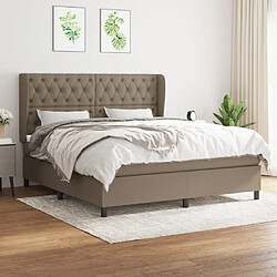 Maison Chic Lit Adulte - Lit simple Lit à sommier tapissier avec matelas moelleux - Meuble de Chambre - Taupe 160x200 cm Tissu -MN45644