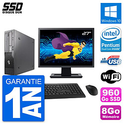 PC Fujitsu E500 E85+ DT Ecran 27" Intel G630 RAM 8Go SSD 960Go Windows 10 Wifi - Occasion