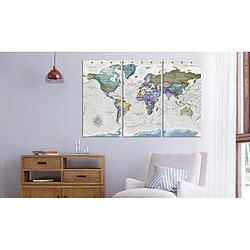 Decoshop26 Tableau toile de décoration murale impression premium en 3 parties sur châssis en bois motif Destinations du monde 120x80 cm 11_0015588