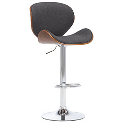 vidaXL Tabouret de bar Gris Tissu 