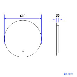 Acheter EMKE Miroir de salle de bain rond LED avec rétro-éclairage sans cadre Interrupteur tactile - Diamètre 60cm | Lumière Blanche Froide