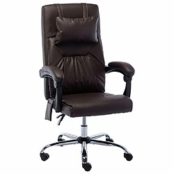 Maison Chic Chaise Gaming | Chaise de bureau Ergonomique Fauteuil de massage Marron Similicuir -GKD95528