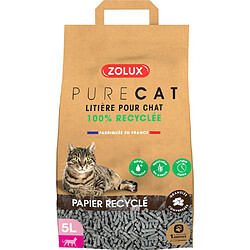 ZOLUX Litière éco conçue en papier recyclé Purecat 5 litres.