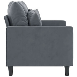 Avis vidaXL Canapé à 2 places Gris foncé 120 cm Velours