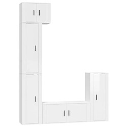 Maison Chic Ensemble de meubles TV 5 pcs pour salon - Blanc brillant Bois d'ingénierie -MN32591