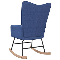 Maison Chic Chaise à bascule | Fauteuil Relax, design moderne Bleu Tissu -GKD33634 pas cher