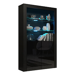 Dusine VITRINE 90 CM JIVE PORTES NOIR LAQUÉES AVEC LEDS