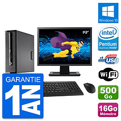 PC HP 400 G1 SFF Ecran 19" Intel G3220 RAM 16Go Disque 500Go Windows 10 Wifi - Occasion