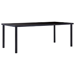 vidaXL Table à manger Noir 200x100x75 cm Verre trempé