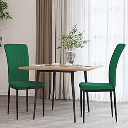 vidaXL Chaises à manger lot de 2 Vert foncé Velours