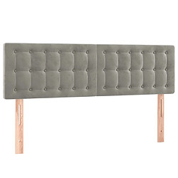 Acheter Maison Chic Tête de lit scandinave à LED,meuble de chambre Gris clair 144x5x78/88 cm Velours -MN88212