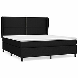 Maison Chic Structures de lit + matelas,Lit à sommier tapissier avec matelas Noir 160x200 cm Tissu -MN46488