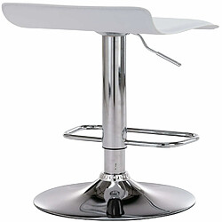 Avis Decoshop26 Lot de 2 tabourets de bar en synthétique blanc hauteur réglable avec repose-pieds chromé TDB10163