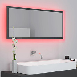 Acheter vidaXL Miroir LED salle de bain Gris brillant 100x8,5x37 cm Acrylique