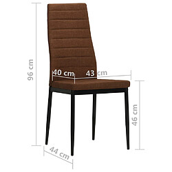 vidaXL Chaises à manger lot de 4 marron tissu pas cher