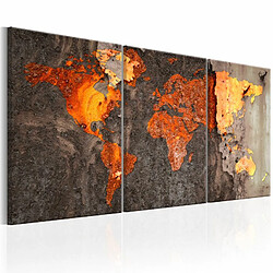 Paris Prix Tableau Imprimé World Map : Rusty World 30 x 60 cm