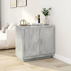 Maison Chic Buffet,Meuble de Rangement,commode pour salon,Cuisine Gris béton 80x40x75 cm Bois d'ingénierie -MN30615