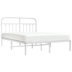 Avis Maison Chic Lit adulte - Cadre de lit métal avec tête de lit pour chambre blanc 135x190 cm -MN64886