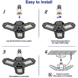 Acheter Universal Lampe LED Garage Lampe 60W LED Garage Plafond Lampe 6000lm Garage Lampe Déformable LED Magasin