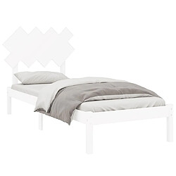 Avis Maison Chic Lit Moderne Chambre - Cadre/structure de lit pour adulte Blanc 90x190 cm Simple Bois massif -MN52676