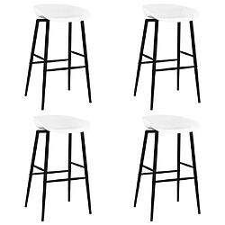 vidaXL Chaises de bar lot de 4 blanc