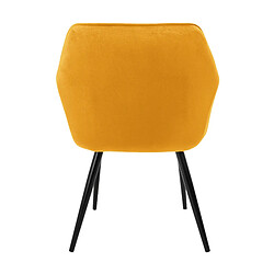 Acheter Chaise de salle à manger Lot de 2 avec dossier et accoudoirs Jaune en velours ML-Design