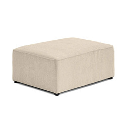 Bestmobilier Topaze - pouf - en tissu velours relief