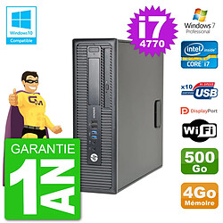 PC HP EliteDesk 800 G1 SFF i7-4770 RAM 4Go Disque 500Go Graveur DVD Wifi W7 · Occasion 