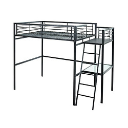 Vente-Unique Lit mezzanine CASUAL II - 140 x 190 cm - plateforme bureau - Anthracite pas cher