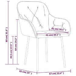 vidaXL Chaises à manger lot de 2 Gris foncé Velours pas cher