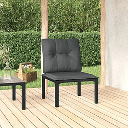 Maison Chic Chaise de jardin avec coussin - Fauteuil d'extérieurs noir/gris résine tressée -MN96267