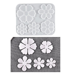 5 pièces Moules en Résine Mignon Fleurs Moule En Silicone Cristal Floral Moule pour Bijoux Pendentif Charmes Faisant DIY Boucle D'oreille, collier,